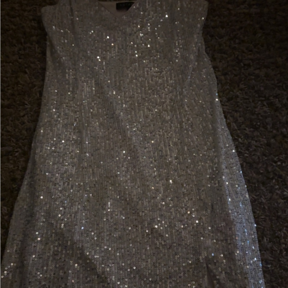 STATE Silver Sequin Mini Dress